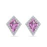 Pink Topaz Earrings: 2 1/5 Carat Pink Topaz and Diamond Earrings Image-2
