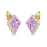 Pink Topaz Earrings: 2 1/5 Carat Pink Topaz and Diamond Earrings Image-4