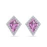 Pink Topaz Earrings: 2 1/5 Carat Pink Topaz and Diamond Earrings Image-2