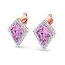 Pink Topaz Earrings: 2 1/5 Carat Pink Topaz and Diamond Earrings Image-3