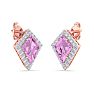 Pink Topaz Earrings: 2 1/5 Carat Pink Topaz and Diamond Earrings Image-4