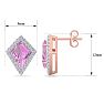 Pink Topaz Earrings: 2 1/5 Carat Pink Topaz and Diamond Earrings Image-5