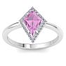 Pink Topaz Ring: 1 3/4 Carat Pink Topaz and Diamond Ring Image-1