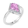 Pink Topaz Ring: 1 3/4 Carat Pink Topaz and Diamond Ring Image-2