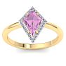 Pink Topaz Ring: 1 3/4 Carat Pink Topaz and Diamond Ring Image-1