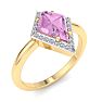 Pink Topaz Ring: 1 3/4 Carat Pink Topaz and Diamond Ring Image-2