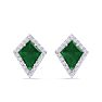 Emerald Earrings: 2 1/5 Carat Emerald and Diamond Earrings Image-2