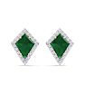 Emerald Earrings: 2 1/5 Carat Emerald and Diamond Earrings Image-2