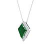 1-3/4 Carat Kite Shape Emerald Necklaces With Diamonds In 14K White Gold, 18 Inch Chain Image-2