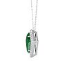 1-3/4 Carat Kite Shape Emerald Necklaces With Diamonds In 14K White Gold, 18 Inch Chain Image-3
