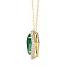 1-3/4 Carat Kite Shape Emerald Necklaces With Diamonds In 14K Yellow Gold, 18 Inch Chain Image-3