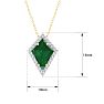 1-3/4 Carat Kite Shape Emerald Necklaces With Diamonds In 14K Yellow Gold, 18 Inch Chain Image-5