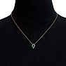 1-3/4 Carat Kite Shape Emerald Necklaces With Diamonds In 14K Yellow Gold, 18 Inch Chain Image-6