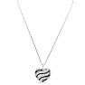 1/4 Carat Black and White Diamond Heart Necklace In Sterling Silver, 18 Inches Image-4