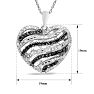 1/4 Carat Black and White Diamond Heart Necklace In Sterling Silver, 18 Inches Image-5