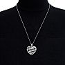 1/4 Carat Black and White Diamond Heart Necklace In Sterling Silver, 18 Inches Image-6