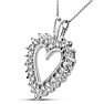 0.07 Carat Diamond Heart Necklace In Sterling Silver, 18 Inches Image-2