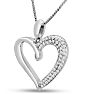 1/4 Carat Diamond Heart Necklace In Sterling Silver, 18 Inches Image-2