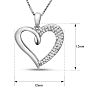 1/4 Carat Diamond Heart Necklace In Sterling Silver, 18 Inches Image-5