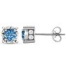 1 Carat Blue Diamond Miracle Stud Earrings In 14 Karat White Gold. Brand New And Super-Hot! Image-4