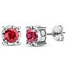 1 Carat Ruby Miracle Stud Earrings In 14 Karat White Gold. Brand New And Super-Hot! Image-1