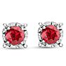 1 Carat Ruby Miracle Stud Earrings In 14 Karat White Gold. Brand New And Super-Hot! Image-2