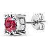 1 Carat Ruby Miracle Stud Earrings In 14 Karat White Gold. Brand New And Super-Hot! Image-3