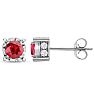 1 Carat Ruby Miracle Stud Earrings In 14 Karat White Gold. Brand New And Super-Hot! Image-4