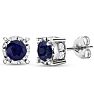 1 Carat Sapphire Miracle Stud Earrings In 14 Karat White Gold. Brand New And Super-Hot! Image-1