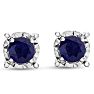1 Carat Sapphire Miracle Stud Earrings In 14 Karat White Gold. Brand New And Super-Hot! Image-2