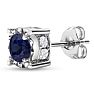 1 Carat Sapphire Miracle Stud Earrings In 14 Karat White Gold. Brand New And Super-Hot! Image-3