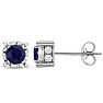 1 Carat Sapphire Miracle Stud Earrings In 14 Karat White Gold. Brand New And Super-Hot! Image-4