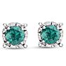 1 Carat Emerald Miracle Stud Earrings In 14 Karat White Gold. Brand New And Super-Hot! Image-2