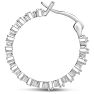 1/4 Carat Diamond Halo Look Hoop Earrings, 3/4 Inch.  So Beautiful And Brand New! Image-3