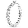 1/4 Carat Diamond Halo Look Hoop Earrings, 3/4 Inch.  So Beautiful And Brand New! Image-4