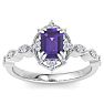 Amethyst Ring: 1 Carat Amethyst and Diamond Ring Image-1