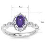 Amethyst Ring: 1 Carat Amethyst and Diamond Ring Image-5