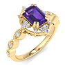 Amethyst Ring: 1 Carat Amethyst and Diamond Ring Image-2