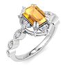 Citrine Ring: 1 Carat Citrine and Diamond Ring Image-2
