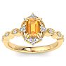 Citrine Ring: 1 Carat Citrine and Diamond Ring Image-1