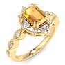 Citrine Ring: 1 Carat Citrine and Diamond Ring Image-2