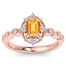 Citrine Ring: 1 Carat Citrine and Diamond Ring Image-1