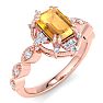 Citrine Ring: 1 Carat Citrine and Diamond Ring Image-2