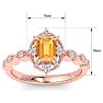 Citrine Ring: 1 Carat Citrine and Diamond Ring Image-5