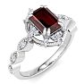 Garnet Ring: 2 Carat Garnet and Diamond Ring Image-2