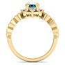 1 Carat Octagon Shape Mystic Topaz Ring With Diamond Halo In 14 Karat Yellow Gold Image-3
