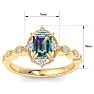 1 Carat Octagon Shape Mystic Topaz Ring With Diamond Halo In 14 Karat Yellow Gold Image-5