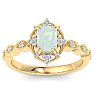 Opal Ring: 1 Carat Opal and Diamond Ring Image-1
