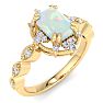 Opal Ring: 1 Carat Opal and Diamond Ring Image-2