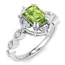 Peridot Ring: 2 Carat Peridot and Diamond Ring Image-2